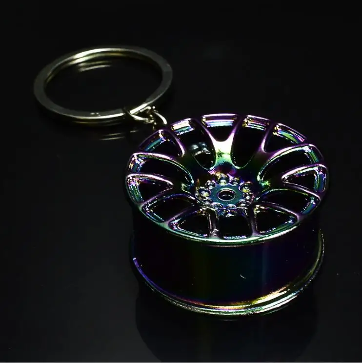 Custom Metal Wheels Hub Rim Keychain Racing Car Keyring Key Chain