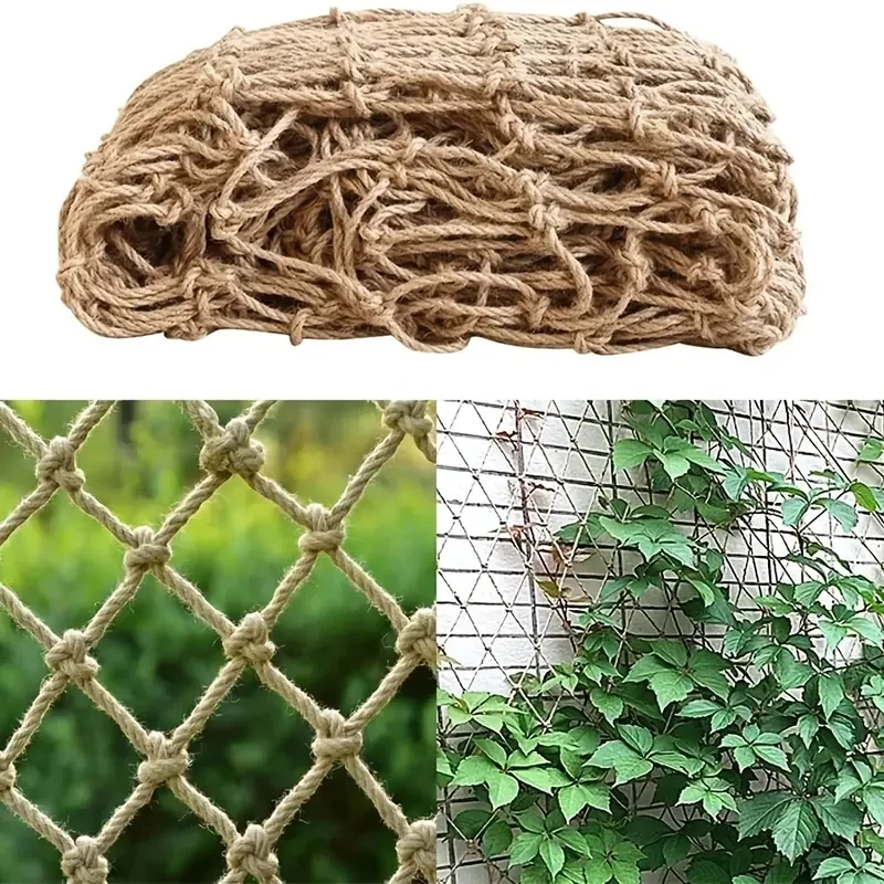 Natural Hemp Rope Climbing Net Supporting Plant Growth And Enhancing Garden Aesthetics Hemp Climbing Net