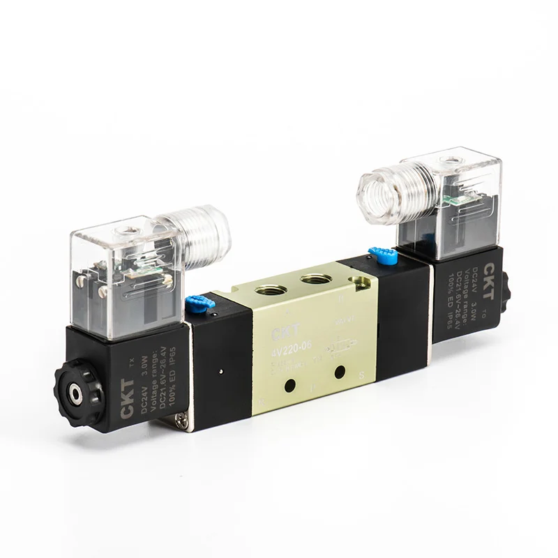 CKT Aluminum Material Electric Pilot Operated 5 Port Valve Solenoid