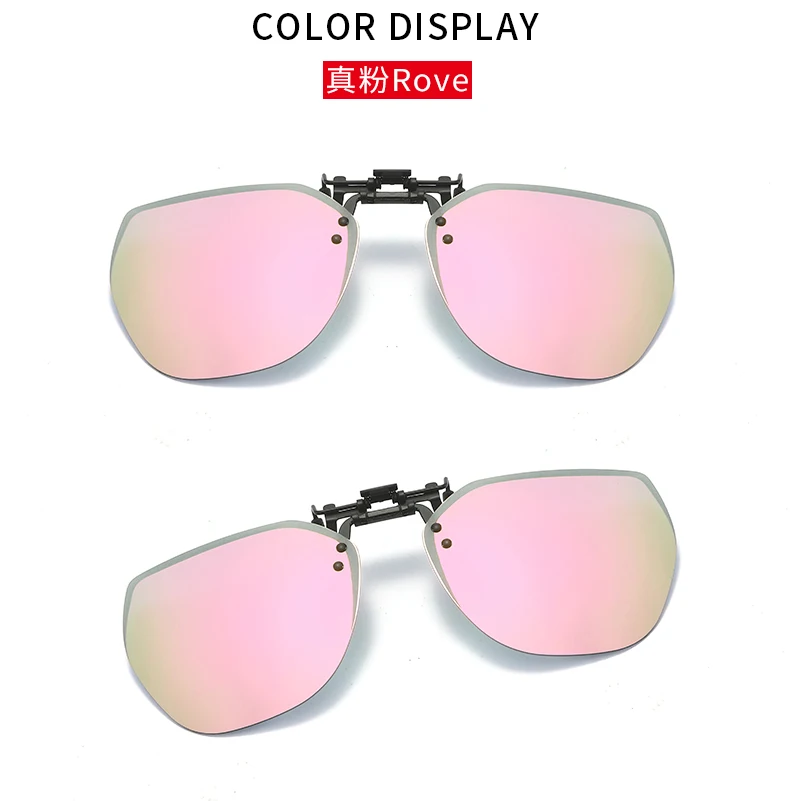 Flip-Up Clip-On Polarized TAC UV400 Lens Sport Sunglasses Fashionable Black White Red Pink Frames Sun Glasses with Metal Dring