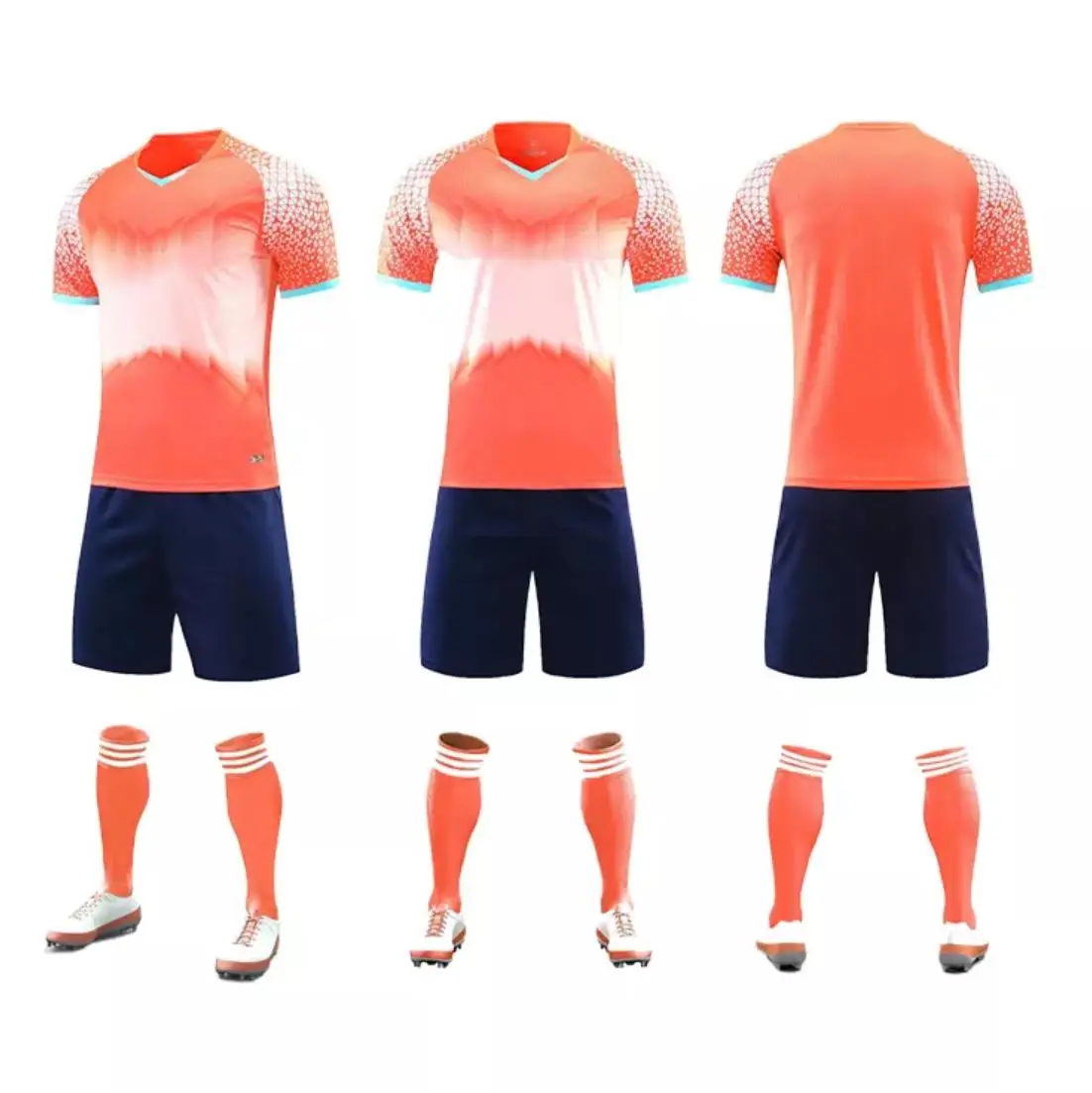 Manufacture Breathable 100% Polyester Football Sportswear Kids Football Jerseys Set