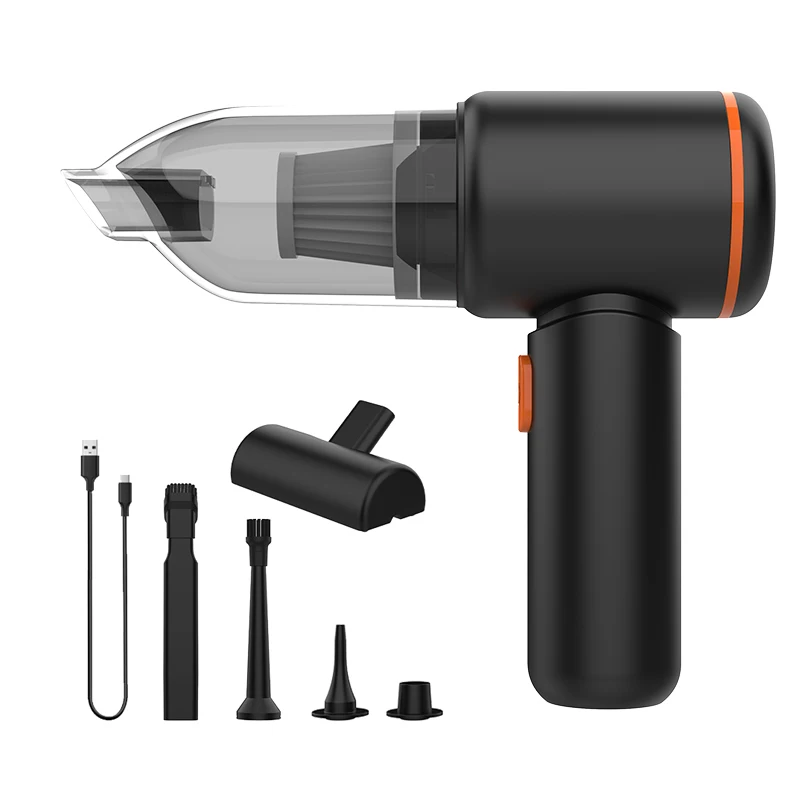 Handheld car vacuum cleaner with brush 5000pa blow and suction integrated vacuum cleaner 1800mAh battery