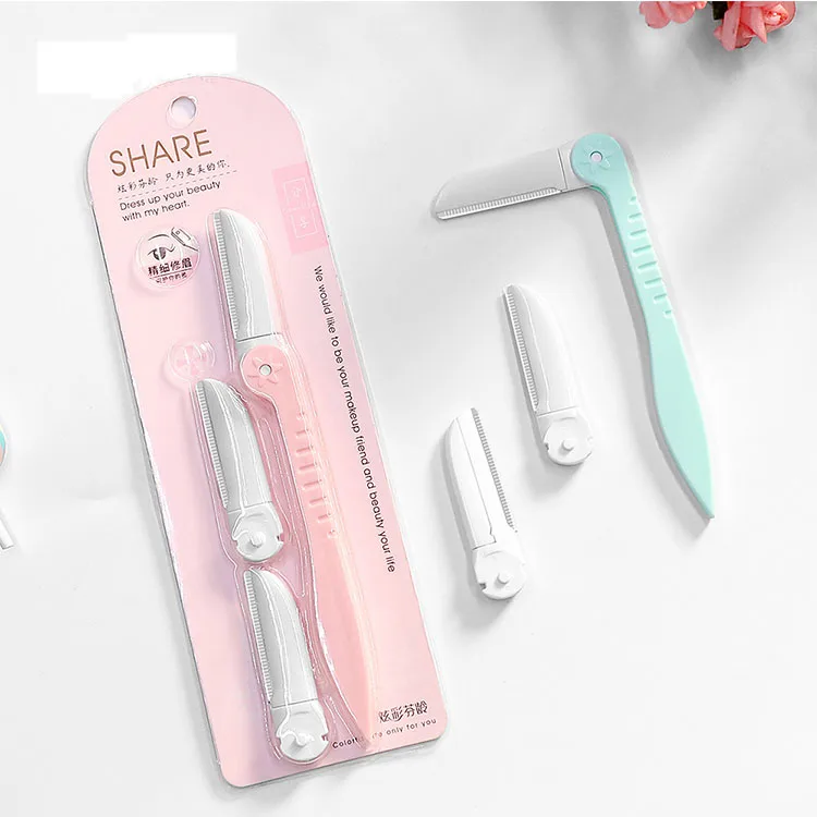 Disposable stainless steel blade candy color eyebrow razor trimmer