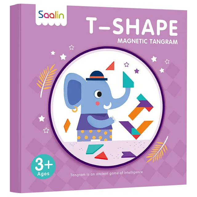 Educational development colorful diy paper seven-piece puzzles of comprehensive for children
