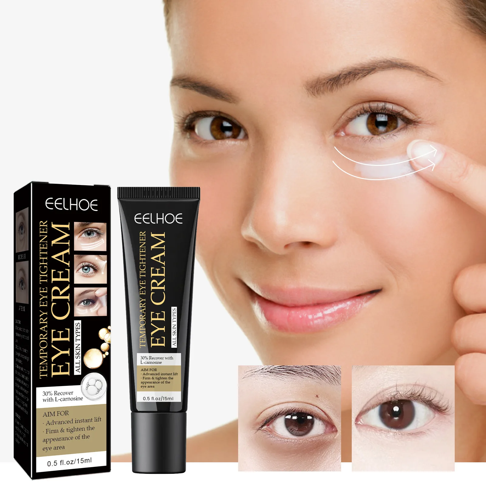 YURHERSU Instant Firming Eye Cream Moisturizing Firming Fade Wrinkles Dark Circles Eye Bags Hydrating Skin around Eyes