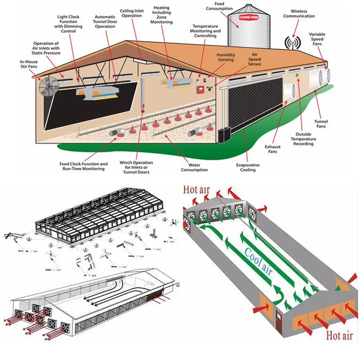 Commercial Fabrication Chicken House Design Poultry Farm Shed for