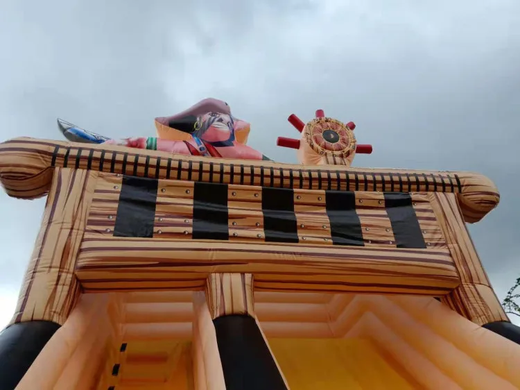 commercial inflatable bouncy pirate ship jumping castle house with slide for sale