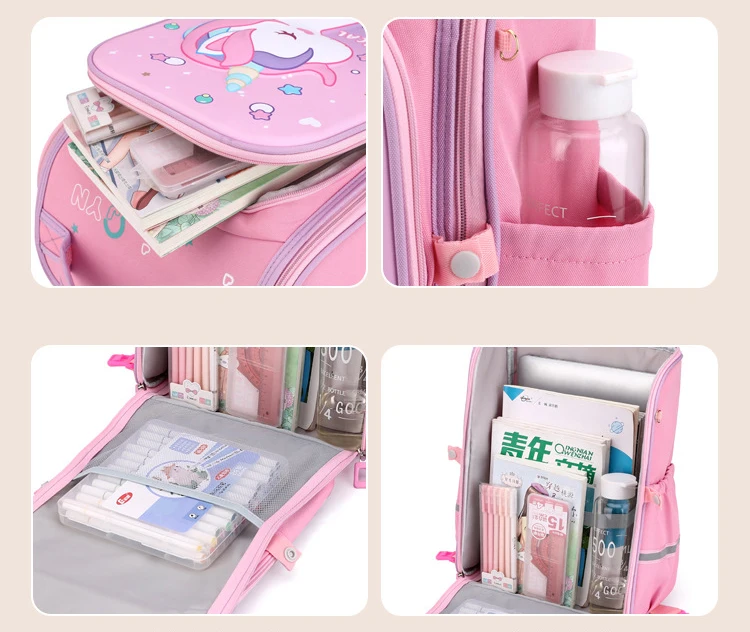 Wholesale Prices Customize Cute Cartoon Unicorn Primary Student Girl Boys Children Trolley Backpack Kids School Bag