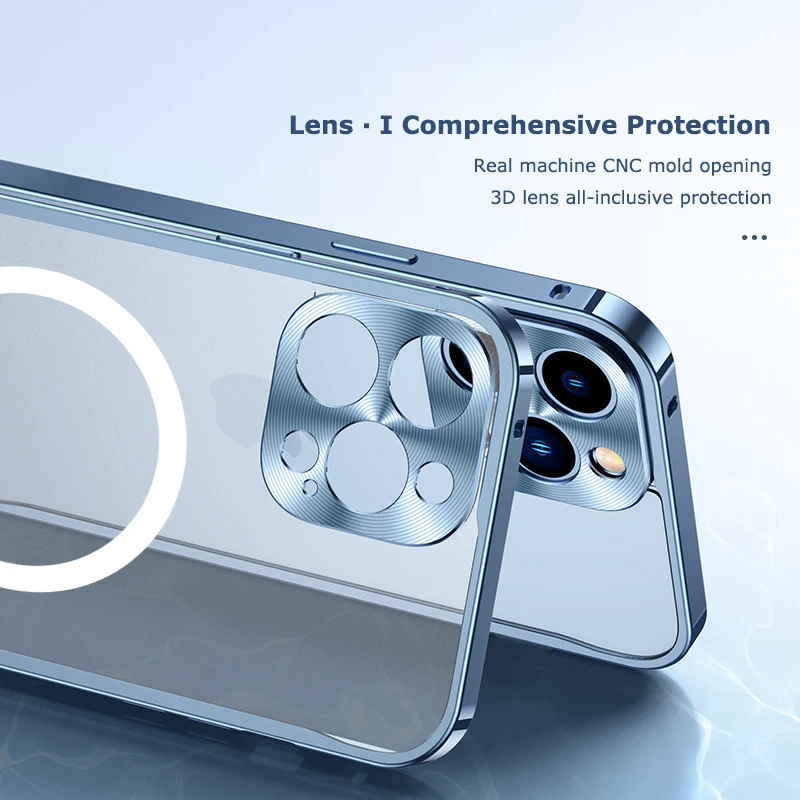 Металлический магнитный телефонный чехол Laudtec для iPhone 12 13 Pro Max 14 алюминиевый Магнитный Чехол крышки