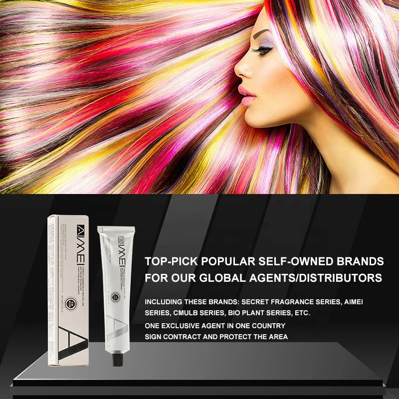 OEM Low Ammonia Red Wine Hair Color Cream Hair Dye for Professional Salon Permanent Coloring Dyeing