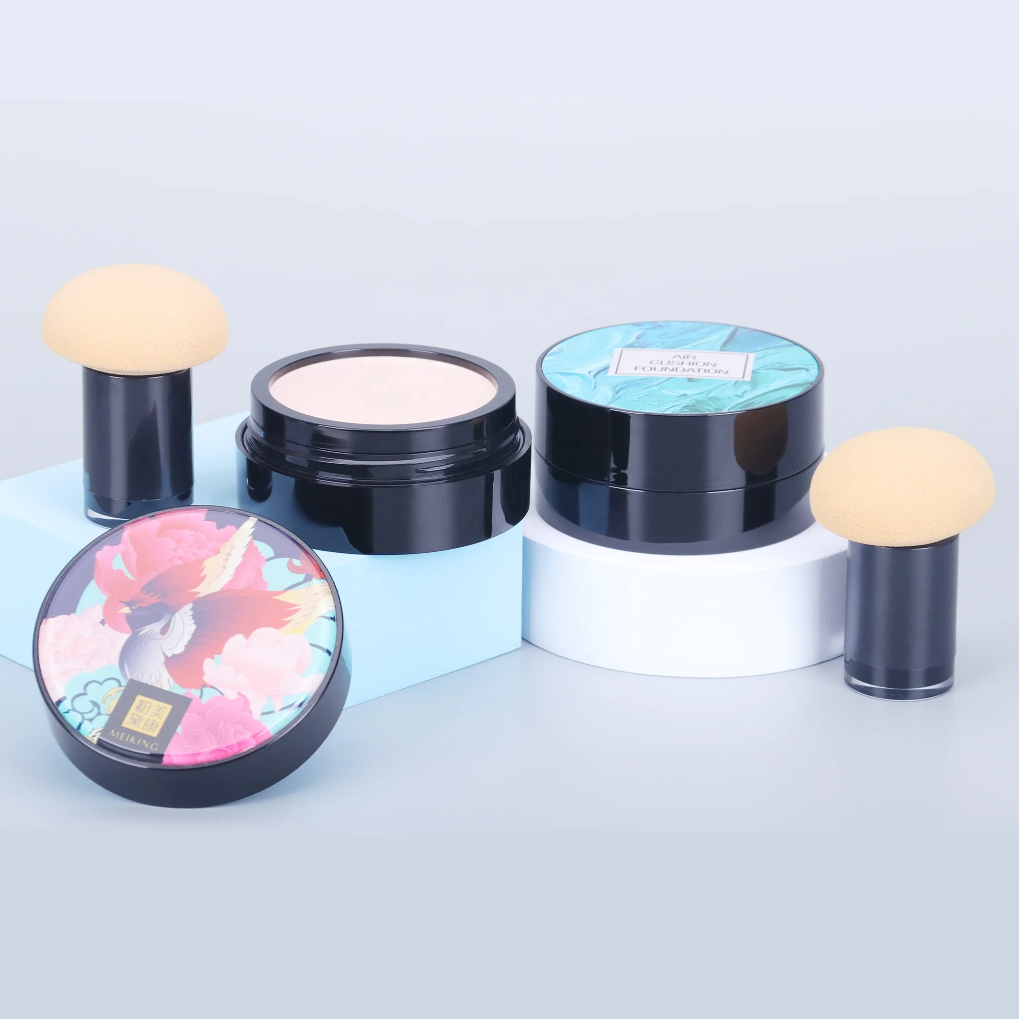 Wholesales custom 15g round silica gel air cushion PMMA/Acrylic mushroom head air cushion bb cream for makeup tool