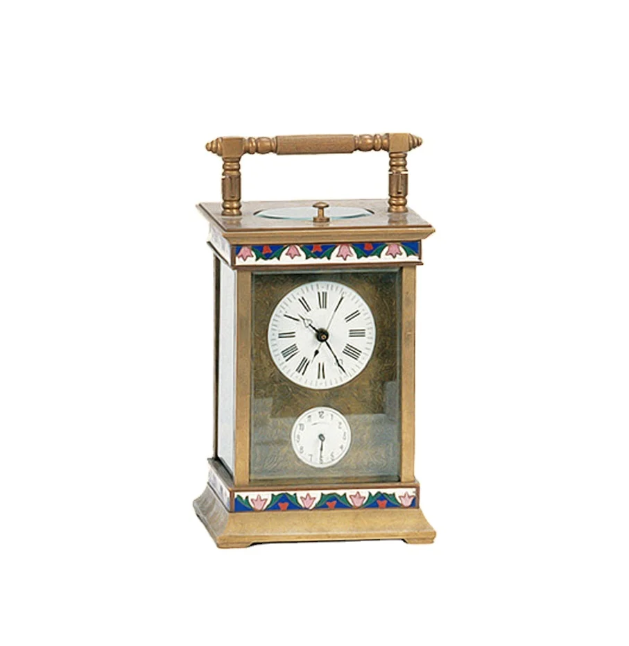 Large French Style Vintage Antique Gilt Brass Cased 8 Day Repeater Alarm Chiming  Travel Clock/Watch