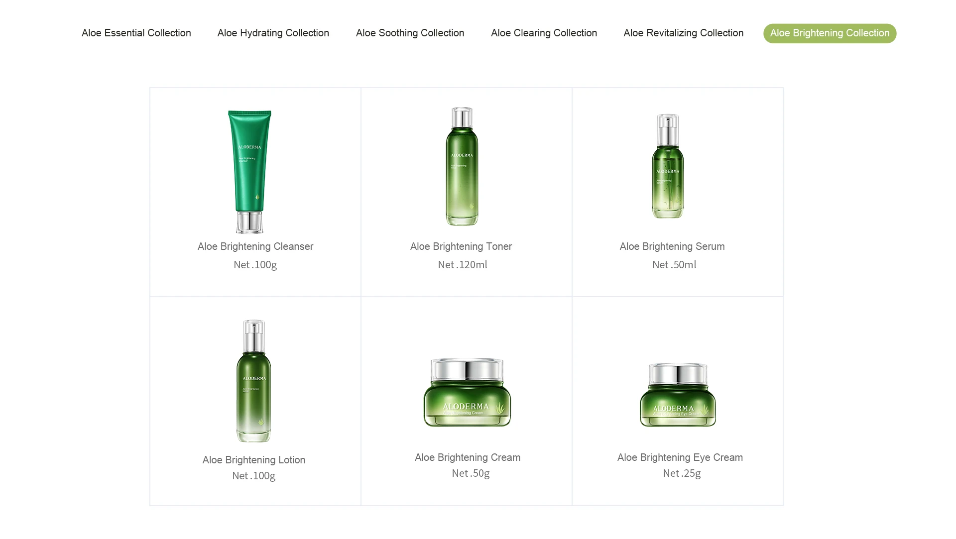 ALOE DERMA Organic skin care set snow whitening Face cream toner lotion essence cream cleanser Skin aloe vera set cosmetics