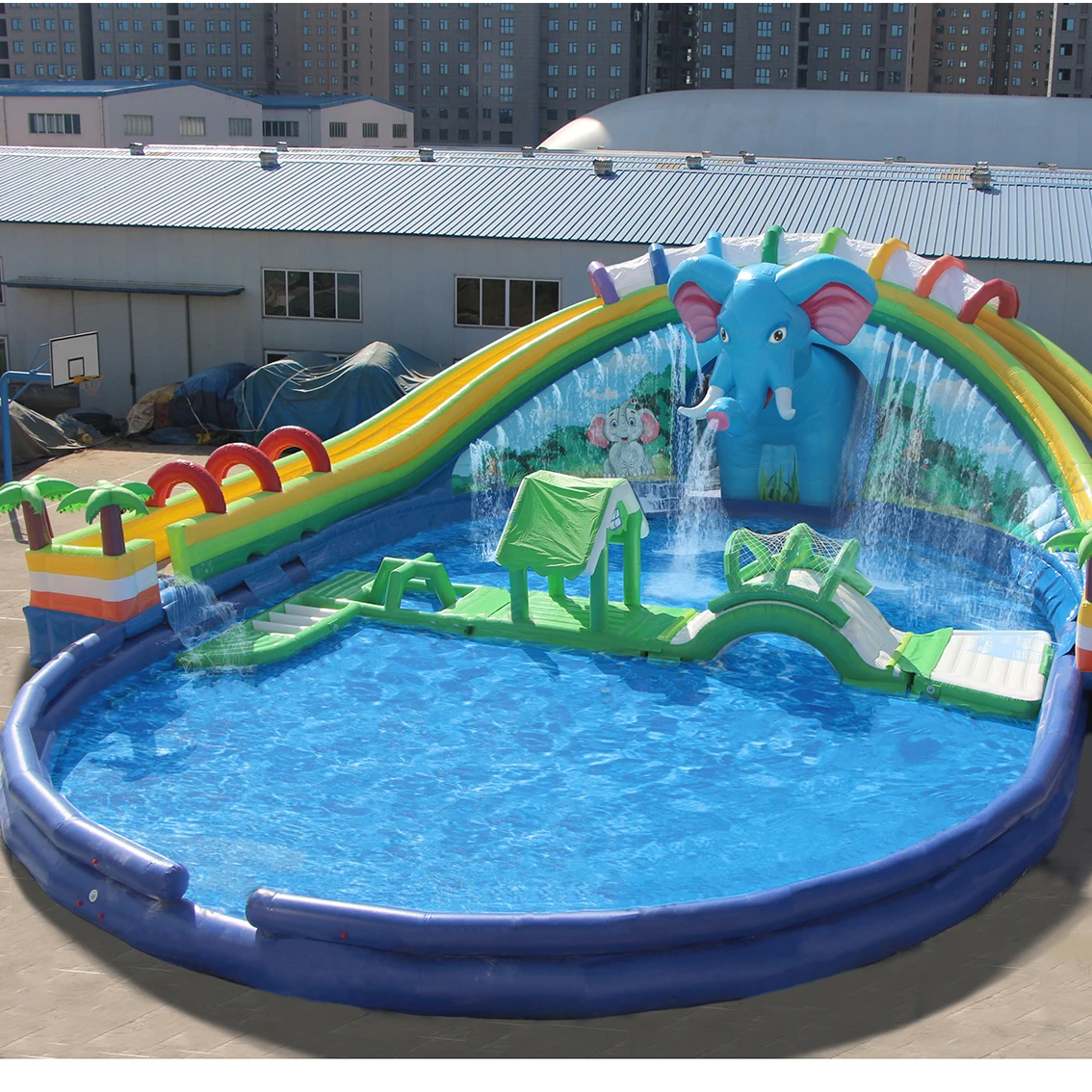 mobile land inflatable ground water park inflatable outdoor water park inflatable pool water park
