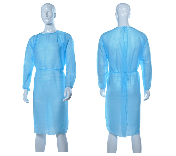 Disposable blue isolation clothes custom breathable disposable surgical gowns