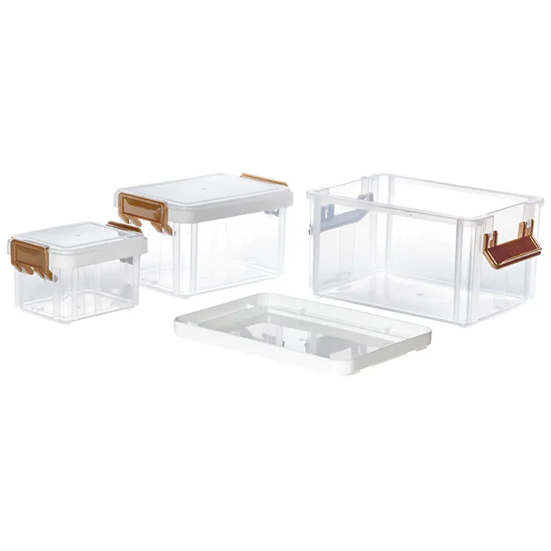 EVERSMILY Bins & Things Stackable Storage Container 3 layer stack 130ml 360ml 780ml Transparent Latching Storage Container