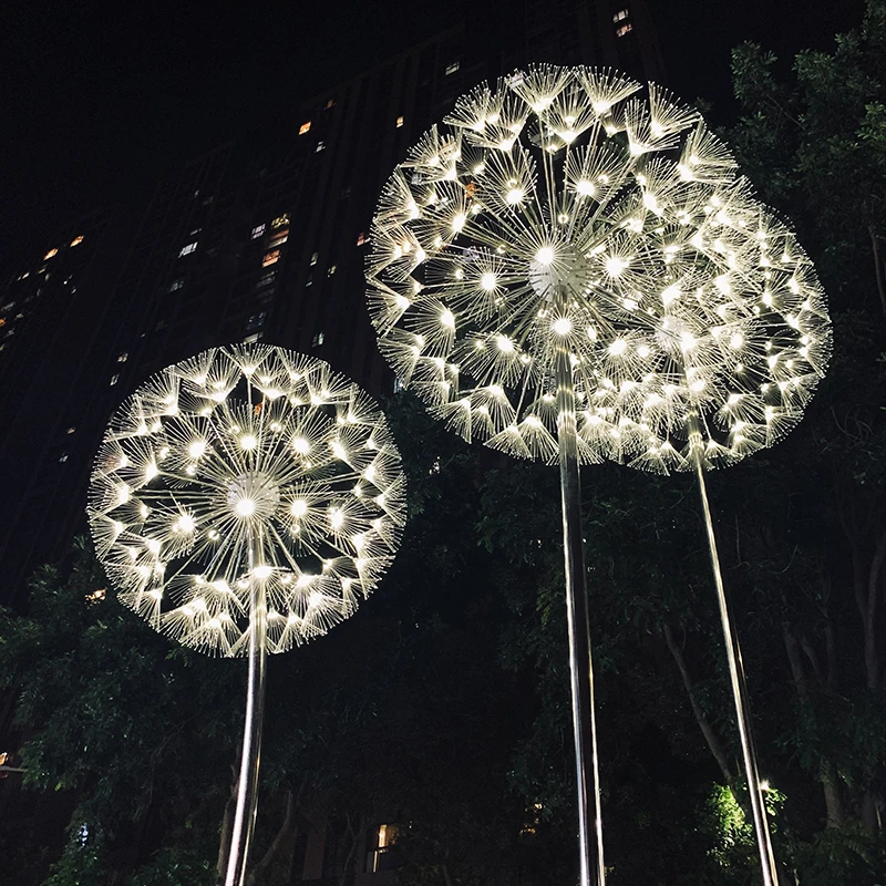 Factory Price Top Quality Outdoor Waterproof Fiber Optic Lights Led Optical Fiber Dandelion Lamp Fiber Optic Flower Lamp