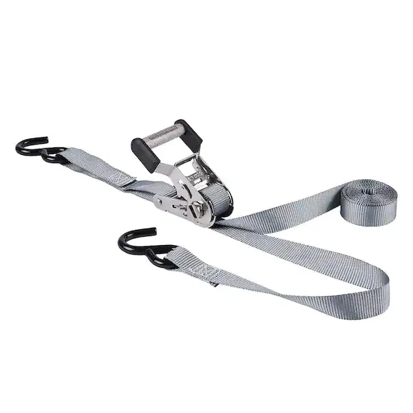 Heavy duty Ratchet Strap Tie Down Ratchets Cargo Lashing Tension Belt with vinyl coated S Hook