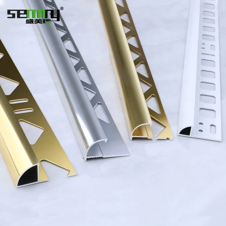 Drop shipping Aluminum Gold Tile Trim factory whosale price aluminium decorative strips corner ceramic tile trim