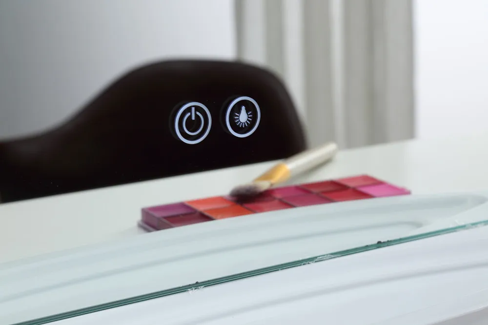 Double Side Mirror For Salon Barber Shop Table Led Dressing Lighted Make Up Mirror