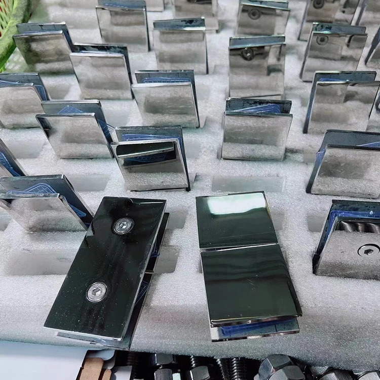 2205 stainless steel glass spigot square deck mount  Side Glass Fixing Fitting Hardware Durable Glass Door Accessories