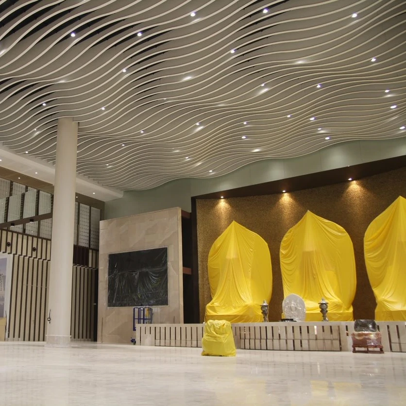 Lightweight Aluminum Ceiling Tiles Building Design Large-Scale Installations