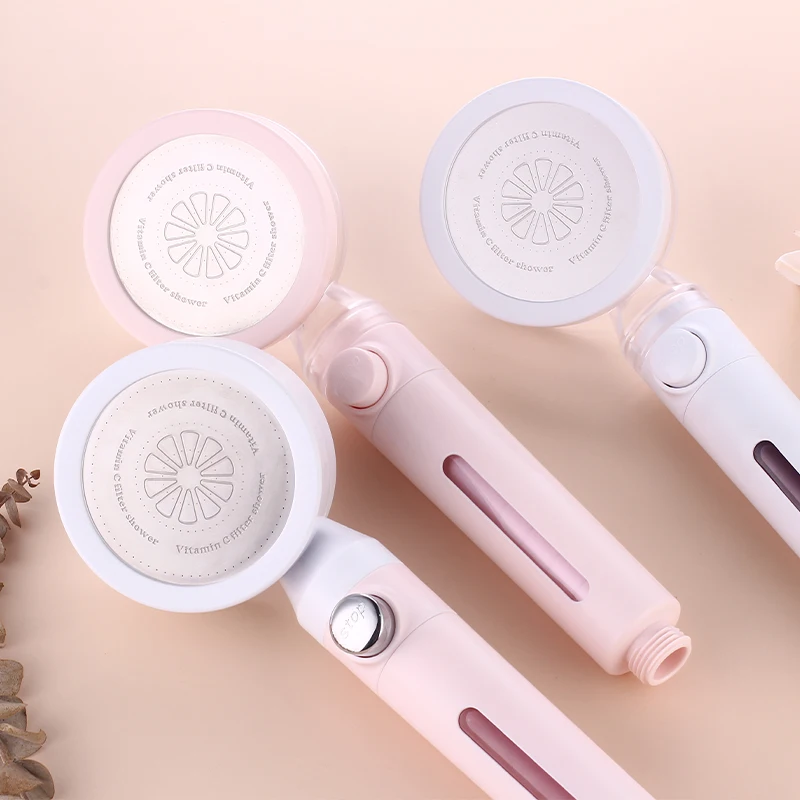 High Pressure Wholesale Spa Shower Head With Filter Macaron Color Waterfall Plastic Handheld Shower For Hard Water