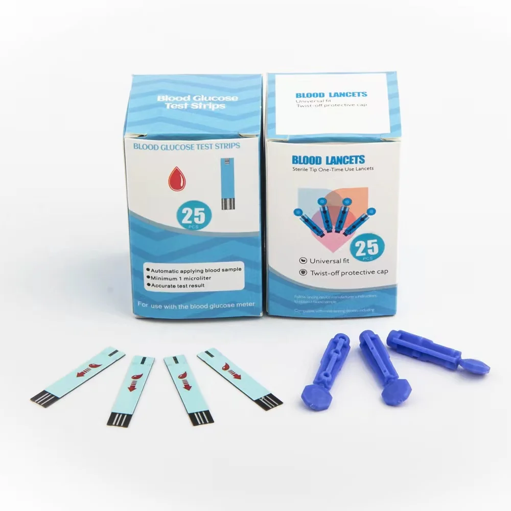 BRAV One Touch Diabetic Test Machine High Accuracy Blood Sugar Meter Active 25 Test Strips Diabetic Test Strips