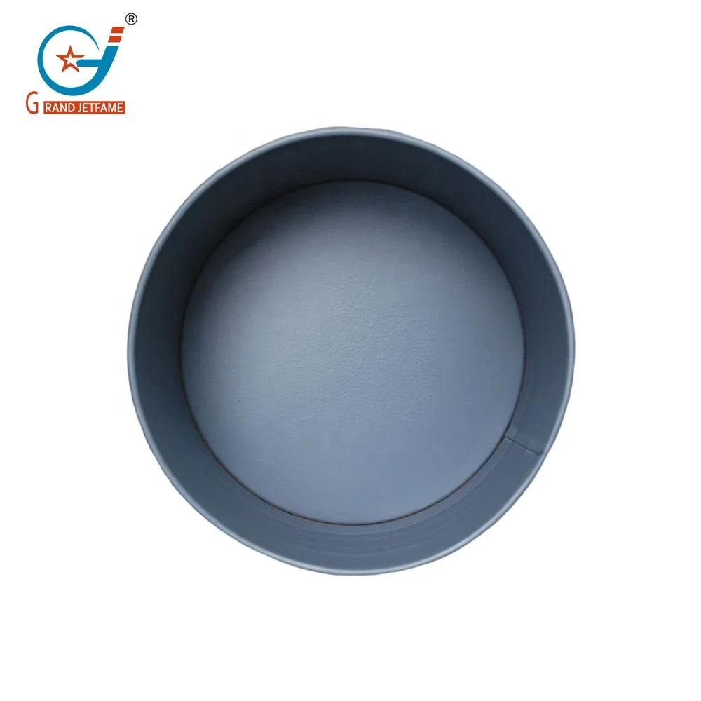 Metal flower pot Metal garden round flower pot home stripe decor bucket cream colored