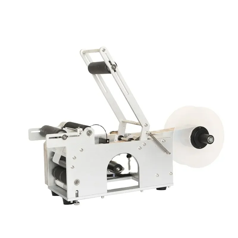 Low Price Round Glass Plastic Bottle Semi Automatic Labeling Machine with Date Coding