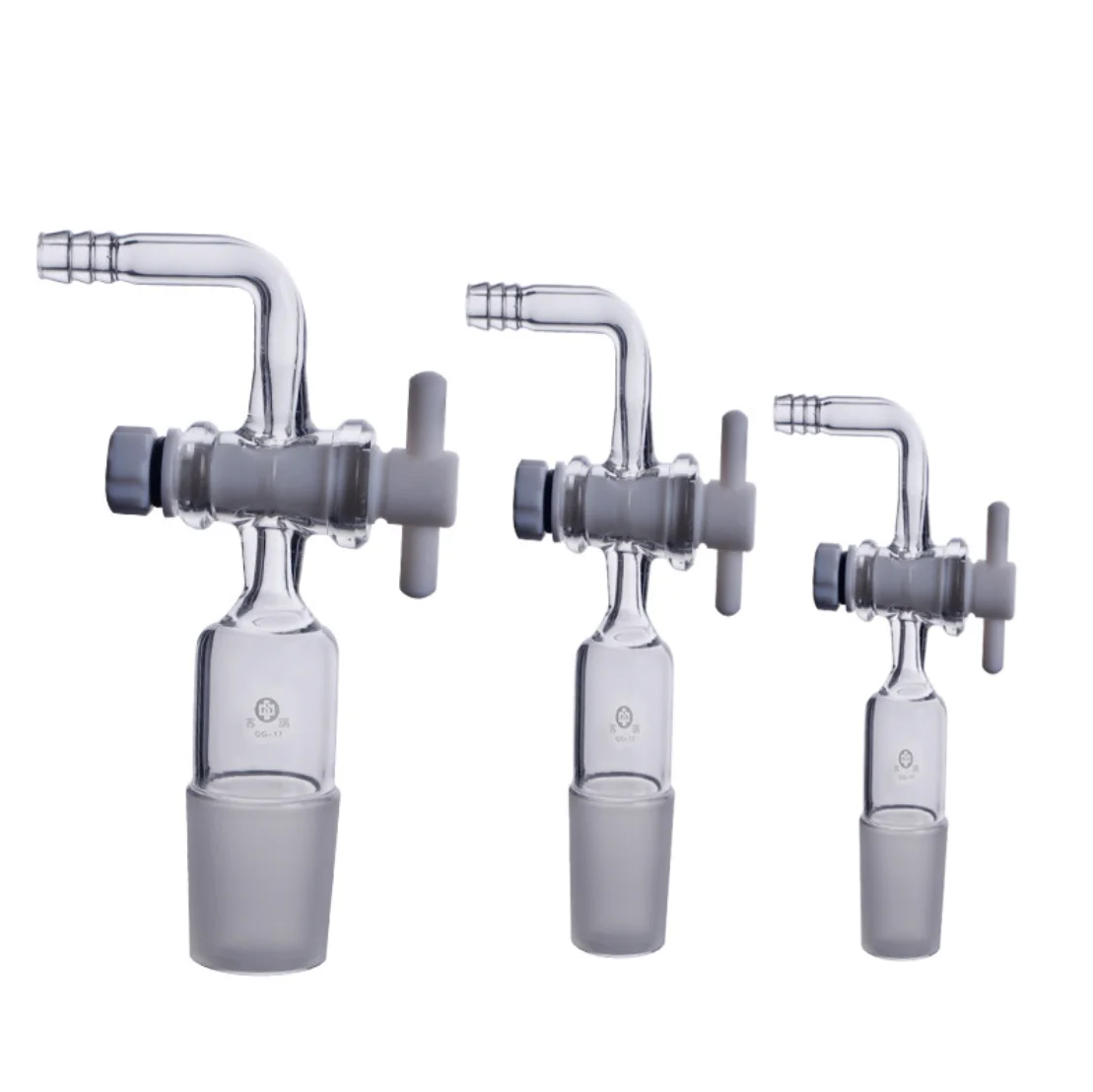 
Лабораторное боросиликатное стекло изогнутого типа, вакуумное воздушное отверстие, адаптер 90 градусов с ПТФЭ заглушкой 