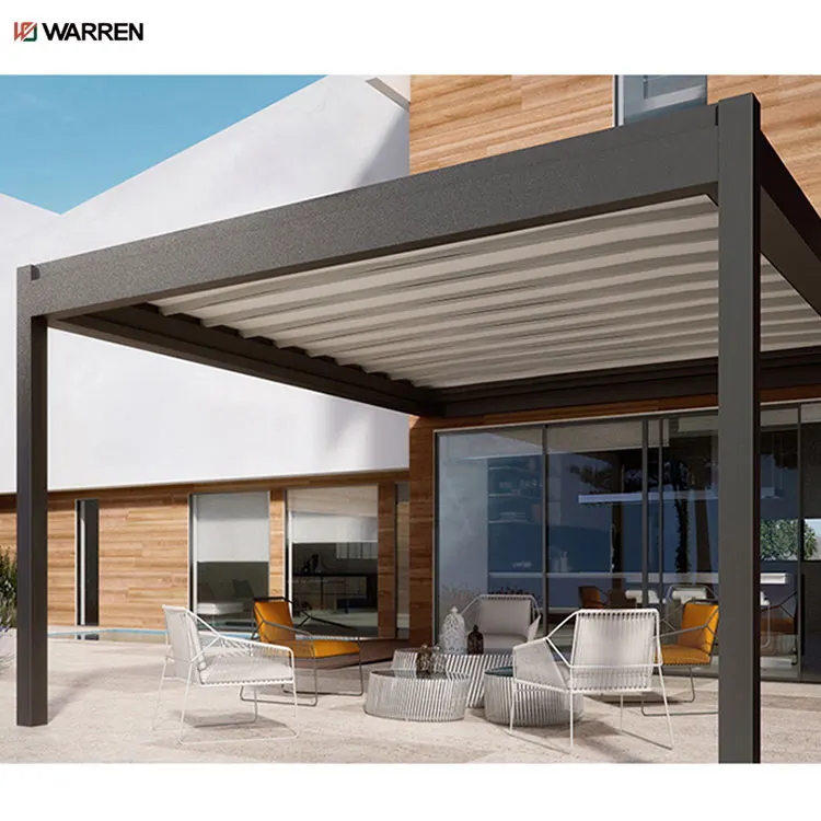 Warren Aluminium Louvered Pergola Bioclimatic Glass External Electric Outdoor Pergola