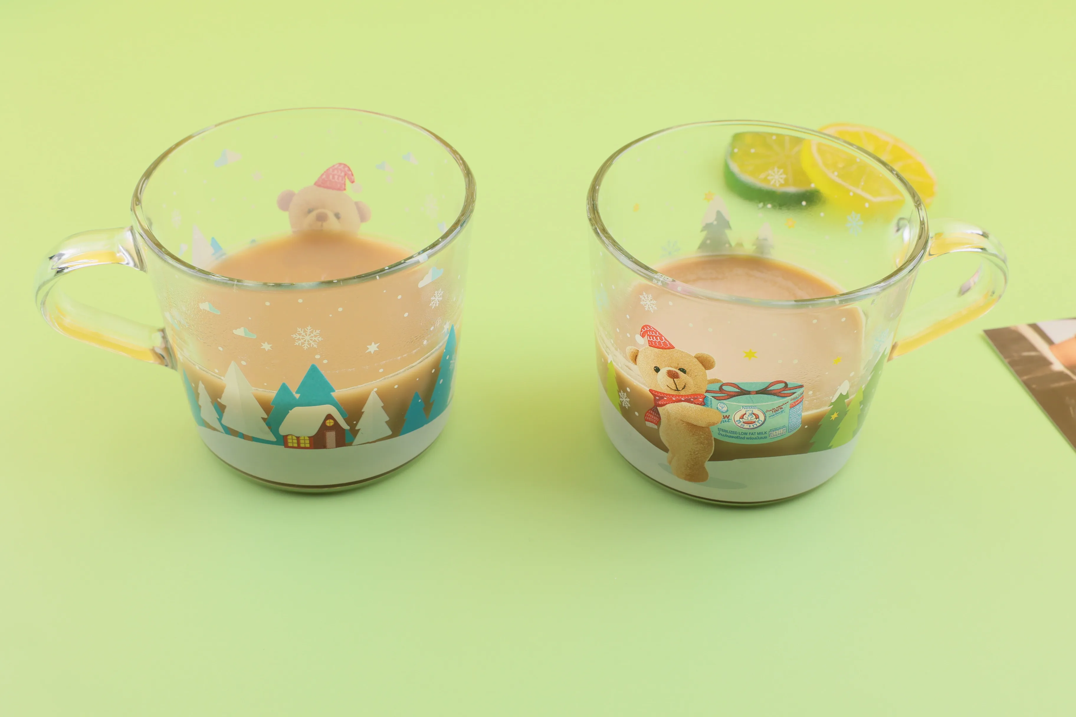 Coffee Mugs Glass Sublimation Bear 11 Oz Beer Wholesale DIY Clear Cup with Handle for Milk Juice F&N Beverage