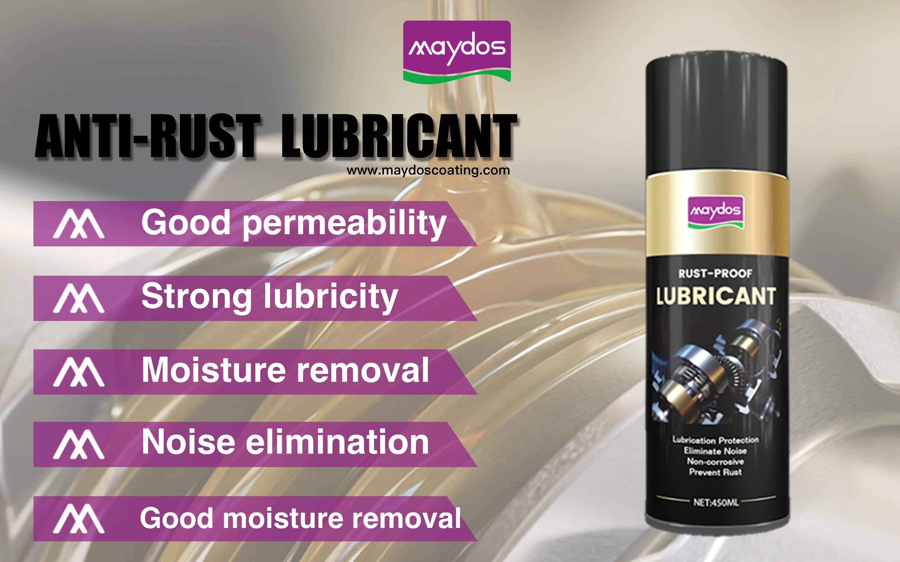 Car Care Multi purpose aerosol anti rust lubricant spray anti-rust lubricant Rust Remover Spray 450ML
