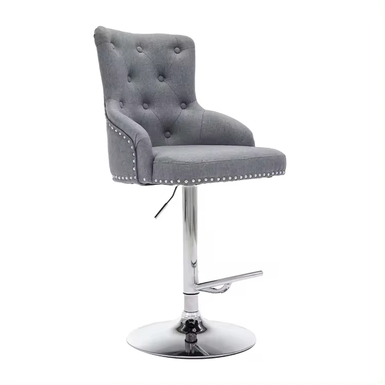 Tabouret De Bar Leather Bar Stool Backrest Counter Swivel Luxury Counter Stools