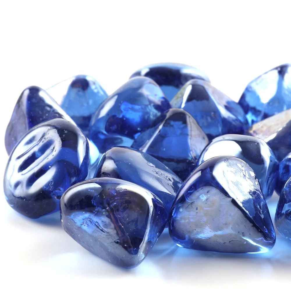 big discount 25mm diamond glass gems for firepit luster glass marble for landscaping wall treatment