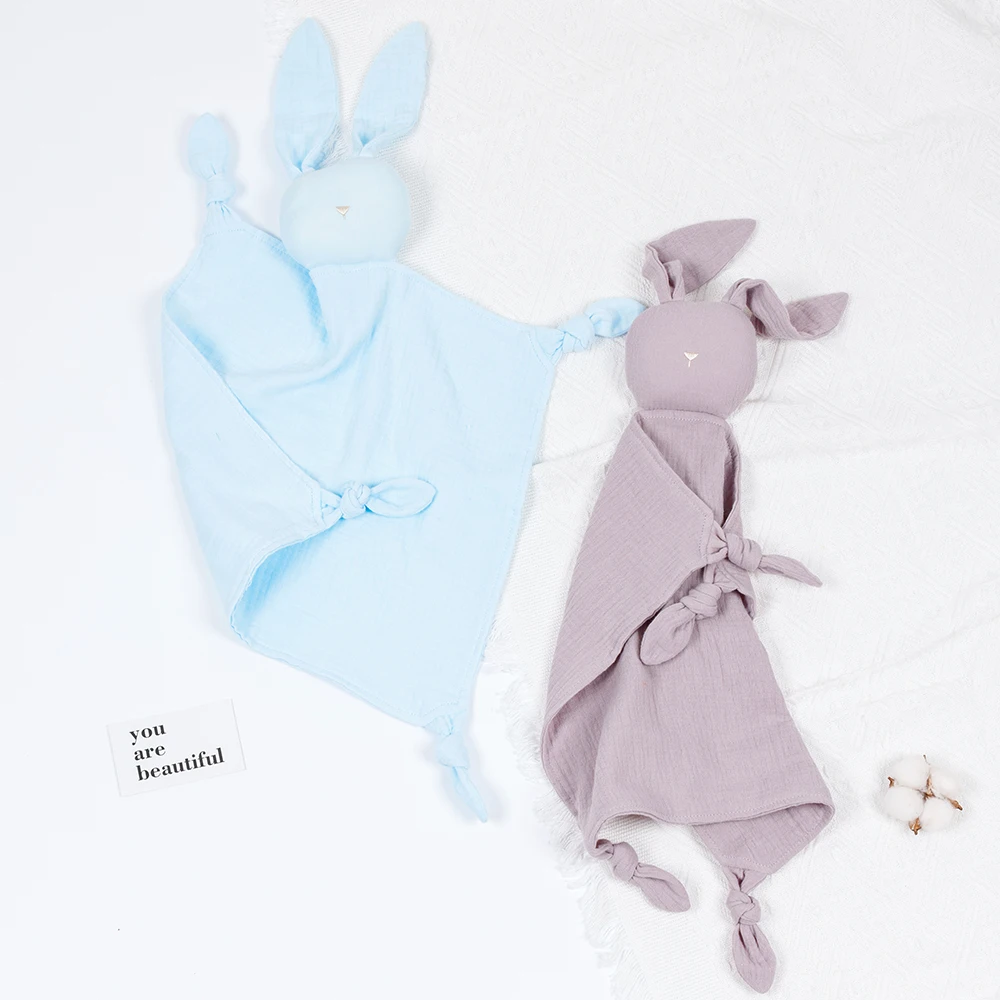 Kangobaby Available Security Muslin Solid Color  Comfort Toy Cotton Soothing Toy 28*28cm for Baby Girls& Baby Boys