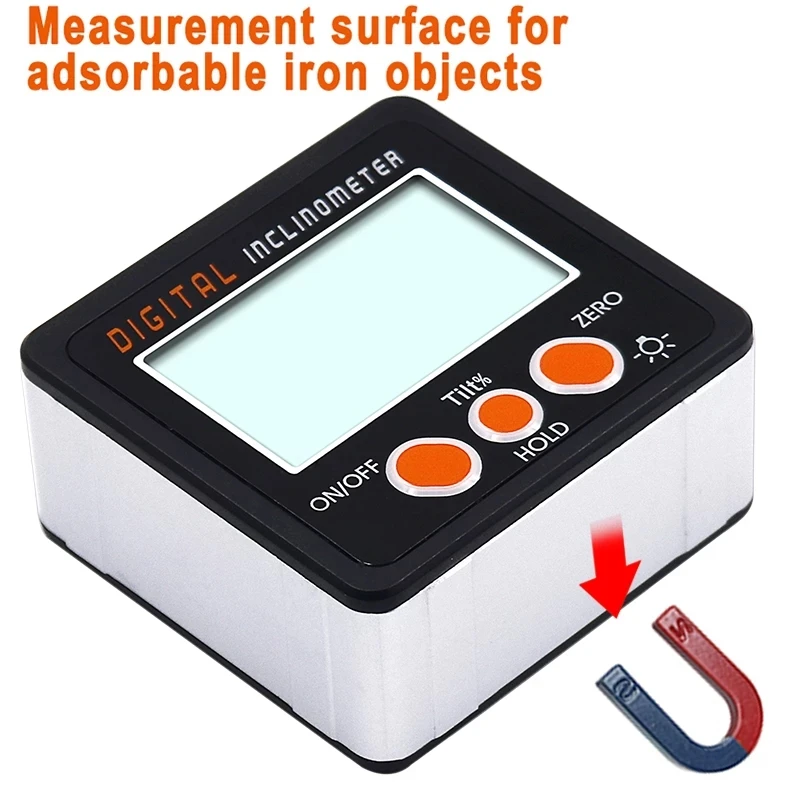 New Mini Digital Protractor Inclinometer Electronic Level Box Angle Gauge Meter Aluminum Alloy Magnetic Base Measuring Tools