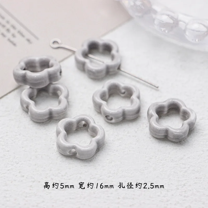 Wholesale Black Series Ceramic Porcelain Round Beads Milk White Square Spacer Beads for Diy Necklace Bracelets Jewelry Making