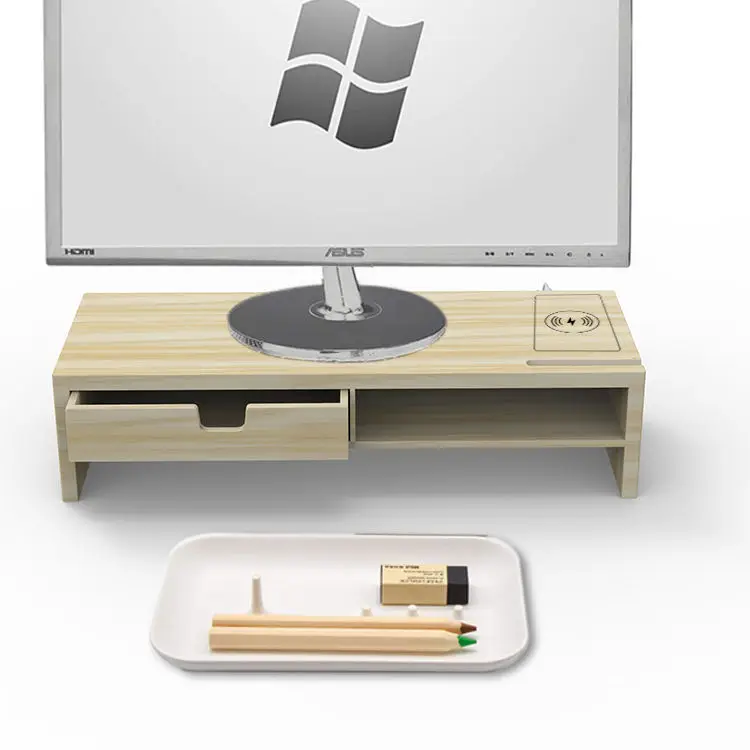 Wholesale Popular Gaming Universal Computer Adjustable Speaker Desk Monitor Stand With Drawer