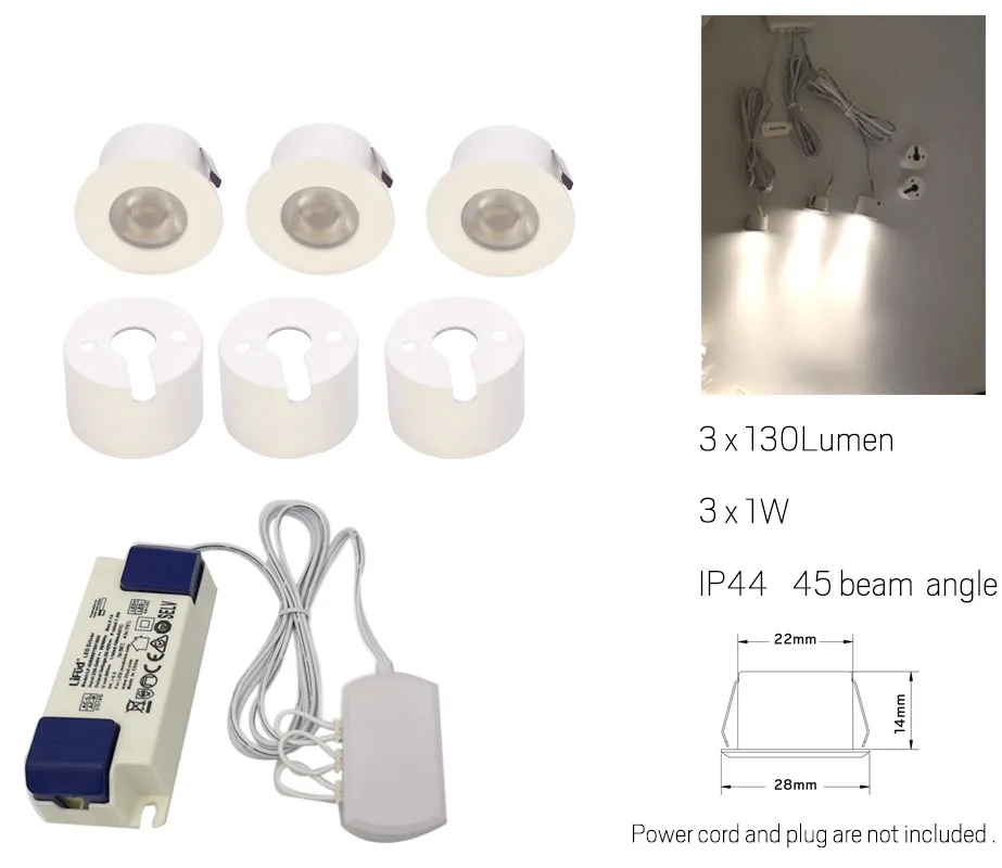 Factory LED High Quality Round Led Cabinet Light  LED spot dot Light Fitting  Mini spot dot Downlight spot indoor IP44