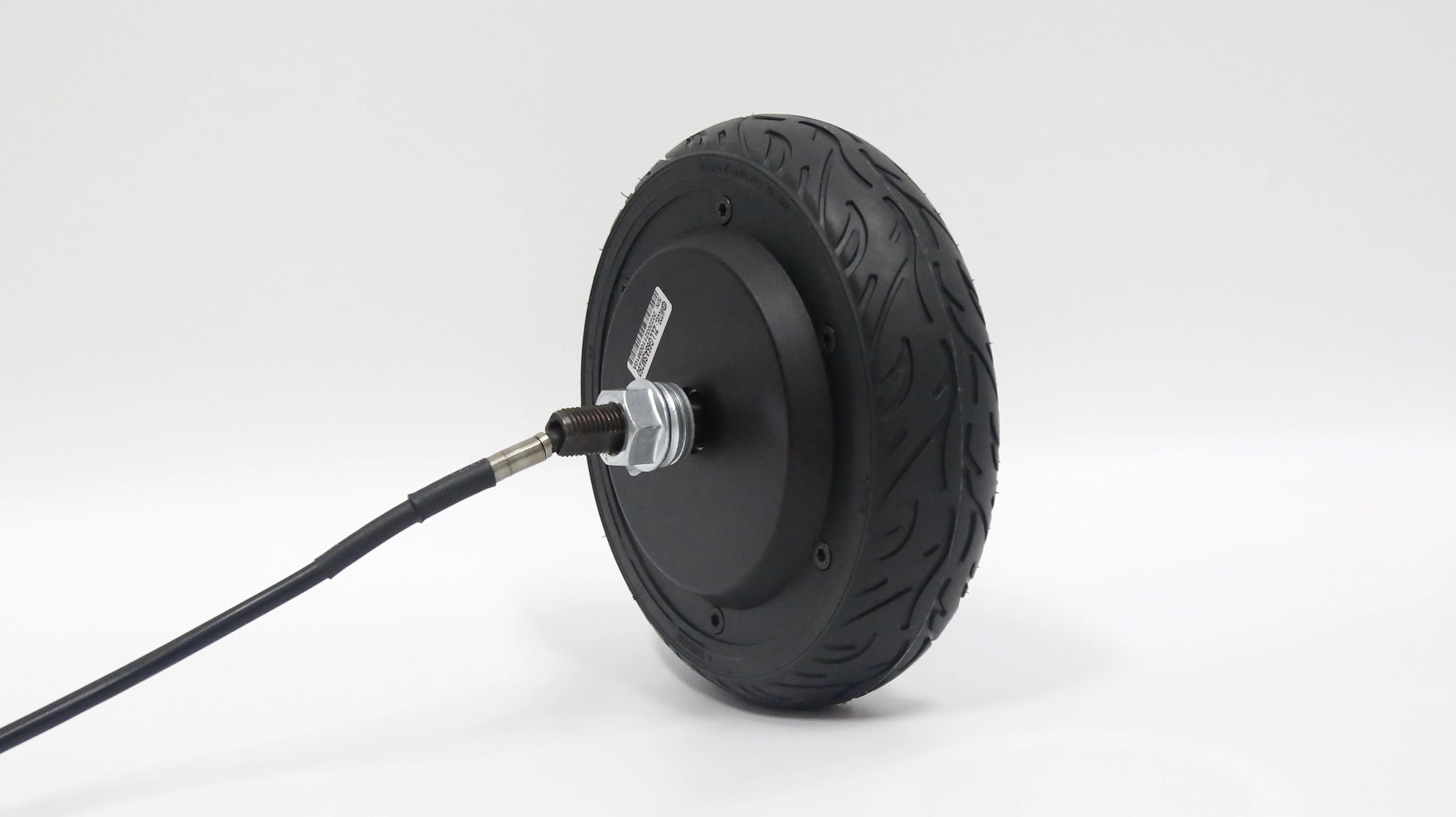 ZLTECH 6.5inch 24V-48V 250W 5N.m 400RPM 100kg load encoder brushless DC electric wheel hub motor with rubber tire for robot AGV