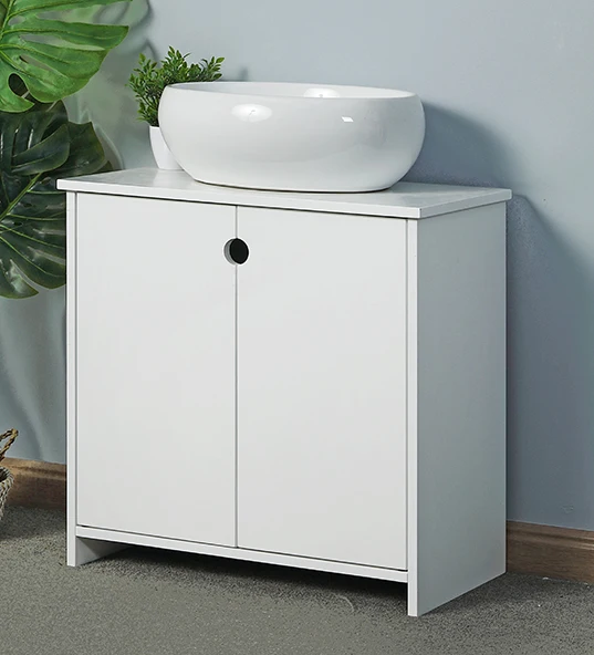 Hot sale plywood vanity white under sink double sink bathroom vanity cabinet  and sink