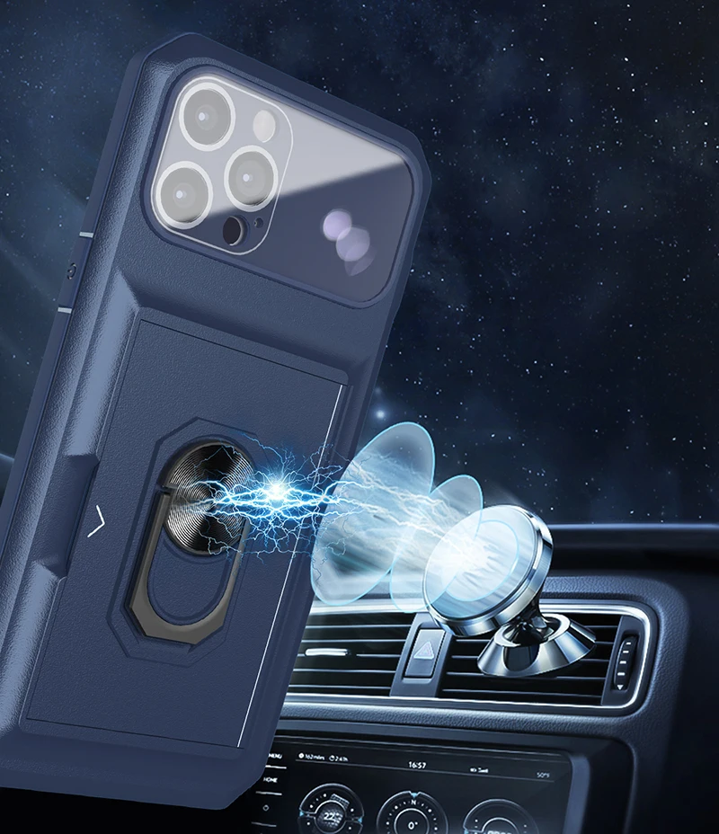 New Product Multifunction TPU PC Wallet Card Slots Ring Kickstand Magnetic Phone Case Cover For MOTO Edge 30