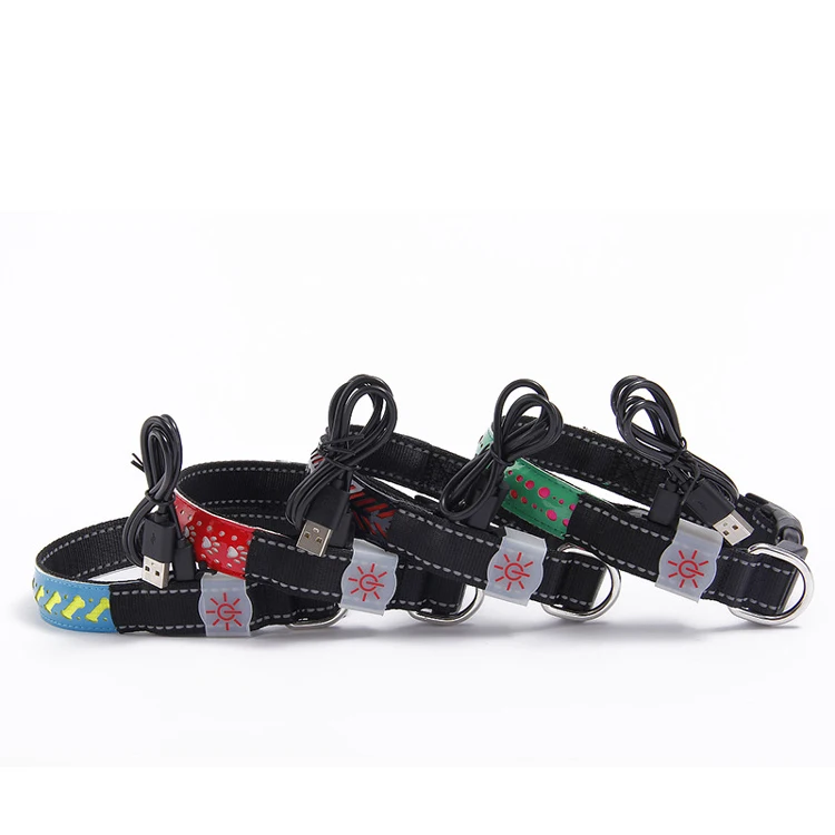 Top Seller Led Dog Leash Usb Glowing In Dark Led Dog Leash Dog Choke Collars Night Light Pet Collar