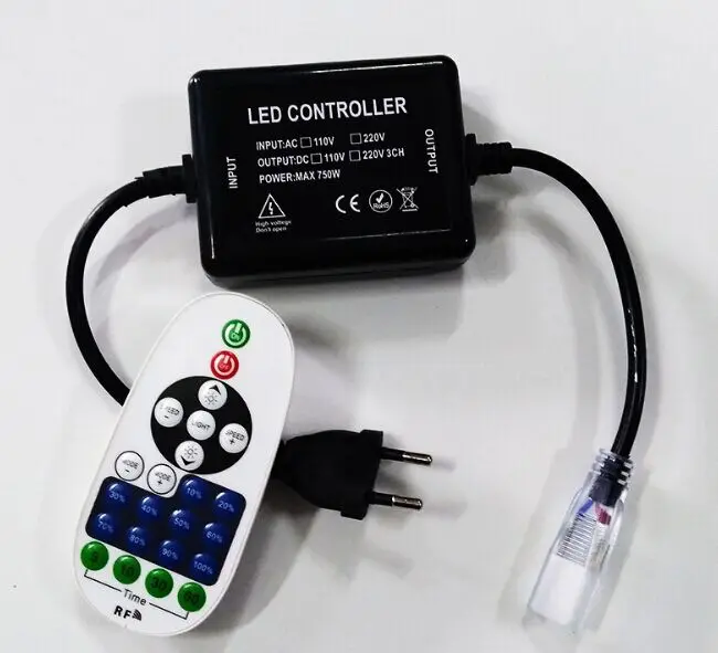 220V Led Strip Controller 720W with 23keys remote IR Led Dimmer for 5050/2835 High Voltage Strip Light