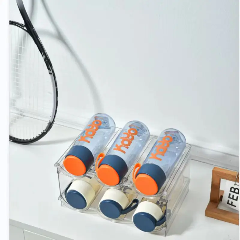 Household plastic multiple layers wine rack stackable water bottle storage organizer rack