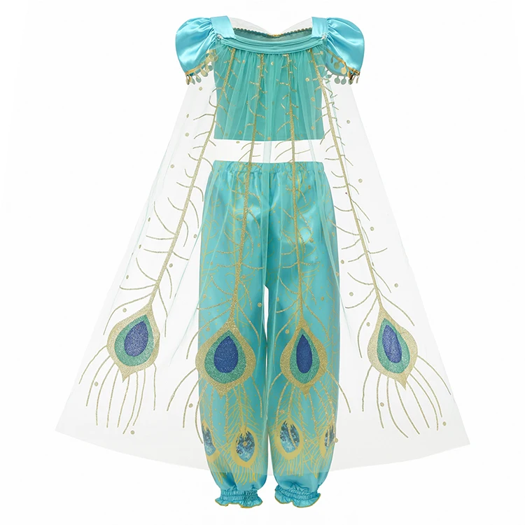 Arabian Princess Baby Dress Up Girl Peacock Fancy Costume Children Cosplay Photography Halloween Party Outfit Kids Clothes