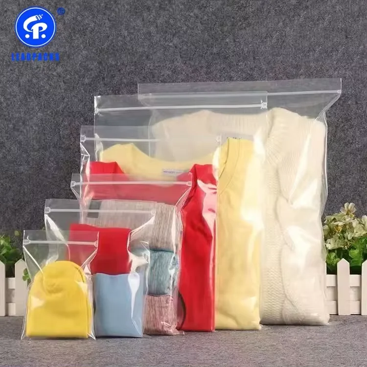Custom wholesale print clear LDPE/HDPE zip lock packaging transparent plastic ziplock bag