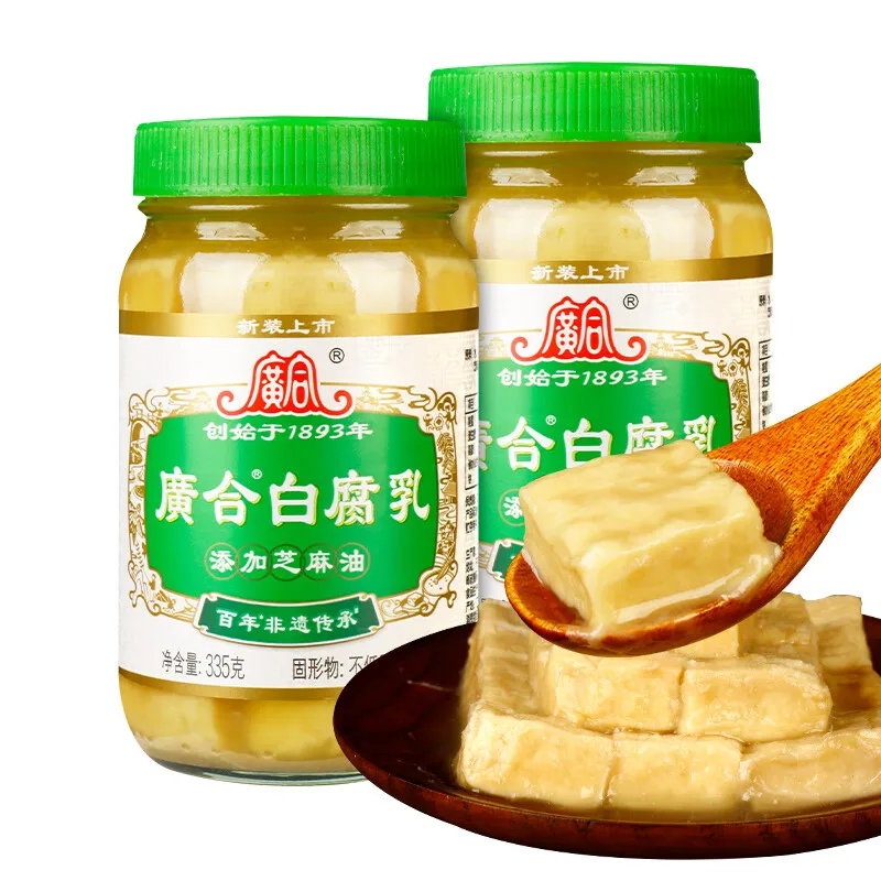 Guanghe White Sufu Chinese Seasoning Tofu Glass Bottle 300g 10.58oz Fermented Bean Curd